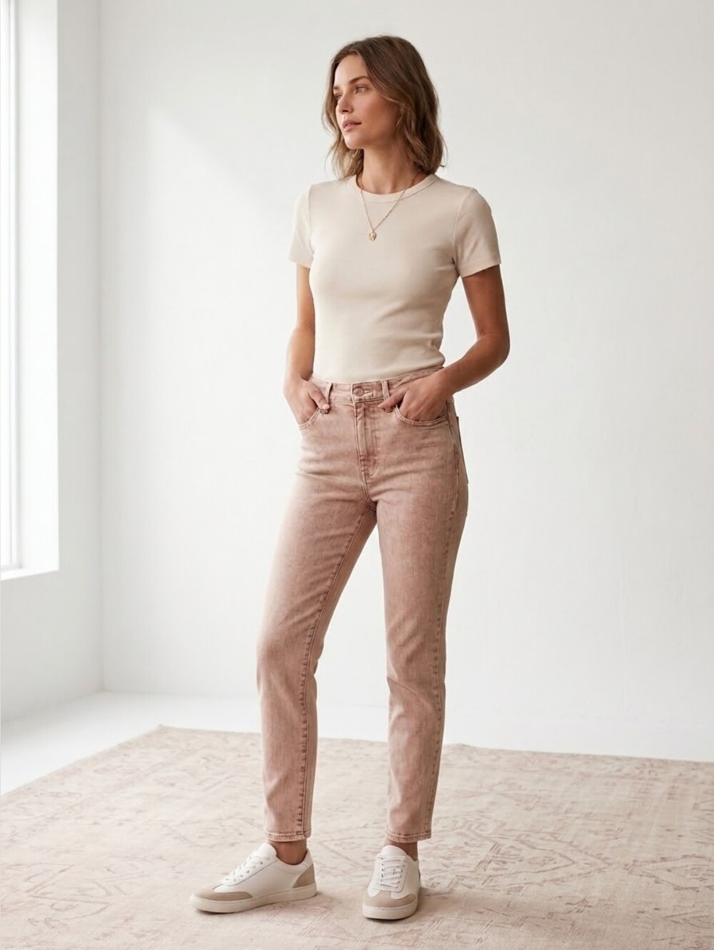 FRAME Denim Ali High Rise Cigarette Jeans in Blush Asudel Size 27